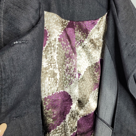 Christopher & Banks Denim Jacket lined with pleated back 3 quarter sleeves XL - Picture 10 of 12